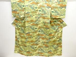 雲に花鳥模様単衣小紋着物